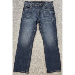BKE Tyler Jeans 33x32 Straight Medium Wash Thick Stitch Denim